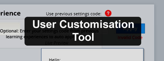 User Customisation Tool